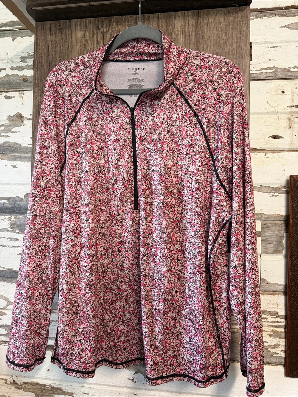 Kinesis Signature Pink Floral Quarter-Zip Pullover Sweatshirt